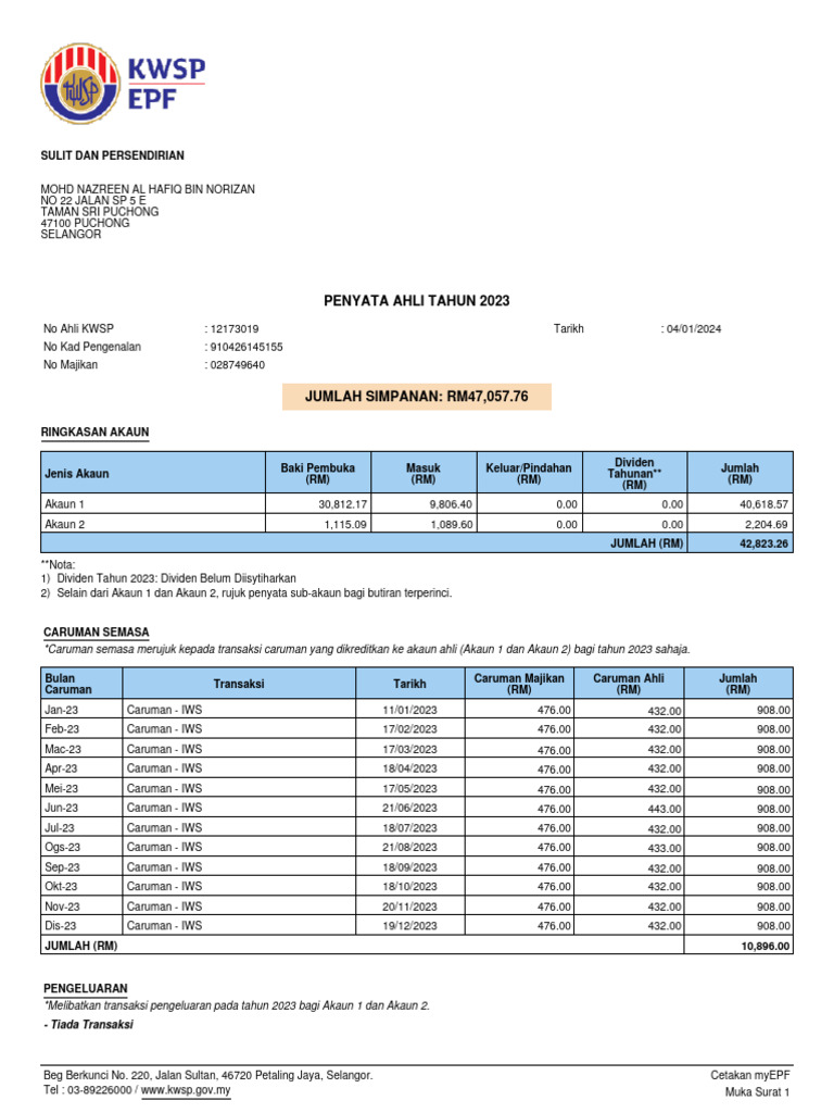 Detail Statement Pdf