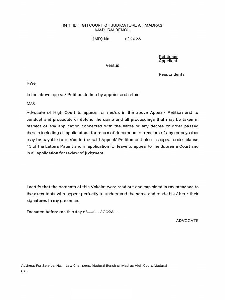 high-court-vakalat-madurai-bench-pdf