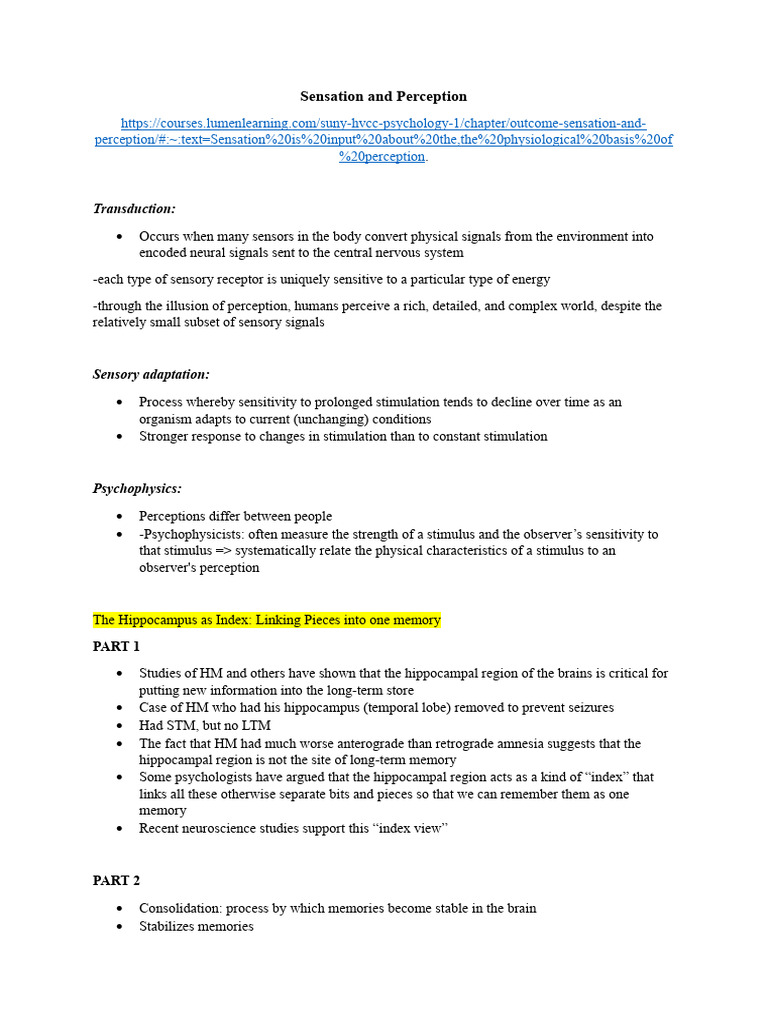 Sensation and Perception-ISCP | PDF | Memory | Perception