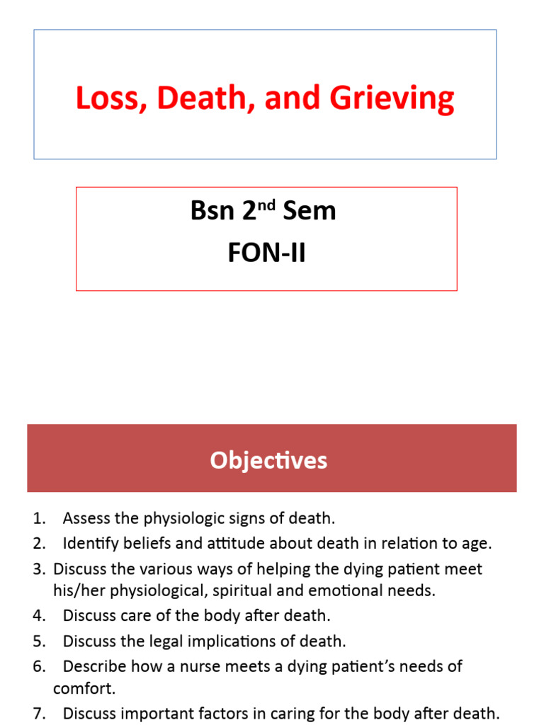 Understanding Loss and Grief in Nursing | PDF