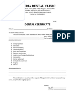 Averia Dental Clinic - Dental Certificate