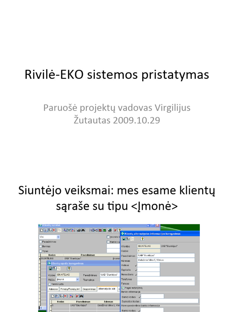Rivile EDI EKO Dokumentacija | PDF