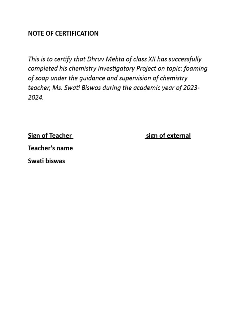 Note of Certification | PDF