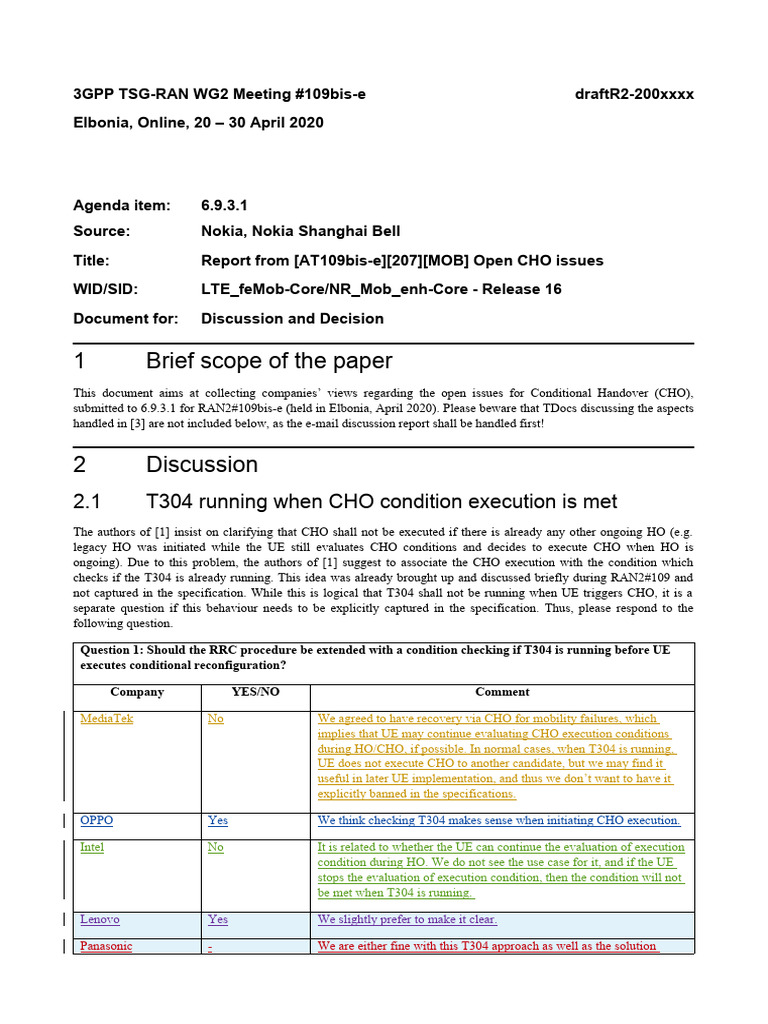 Conditional Handover Issues Report | PDF | Computing