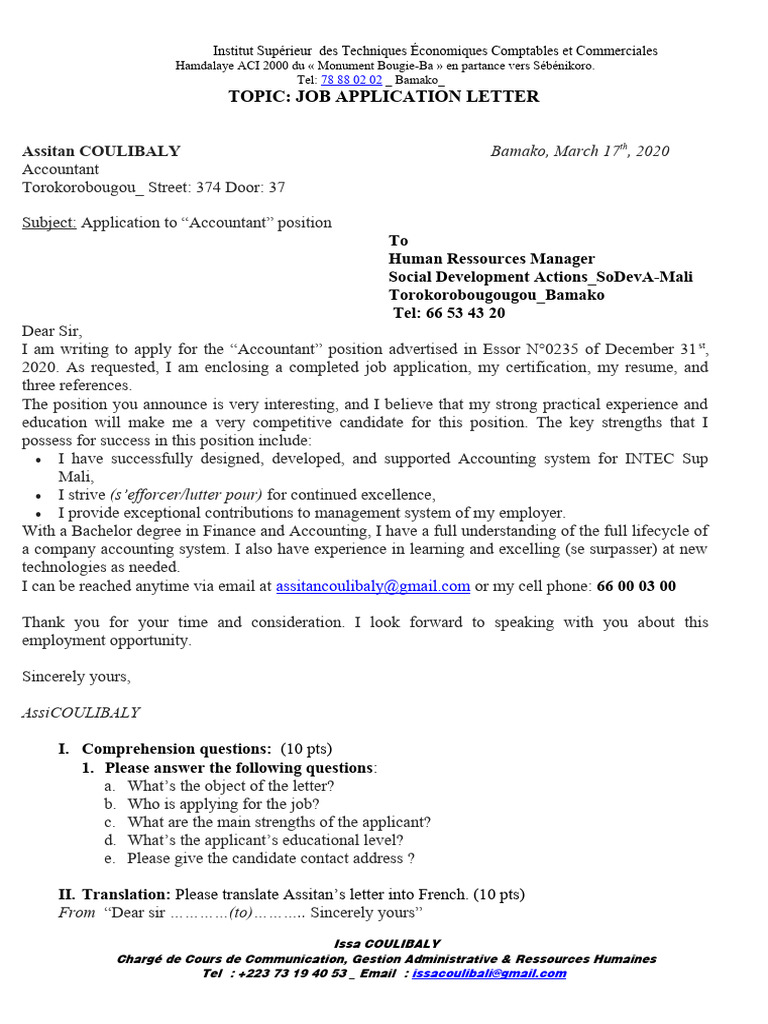 Job Application 3 | PDF