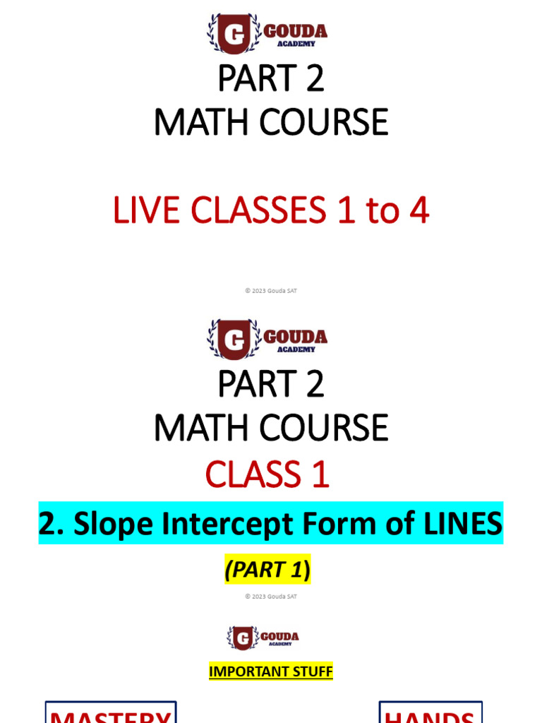 Slope-Intercept Form Math Course | PDF | Elementary Mathematics ...