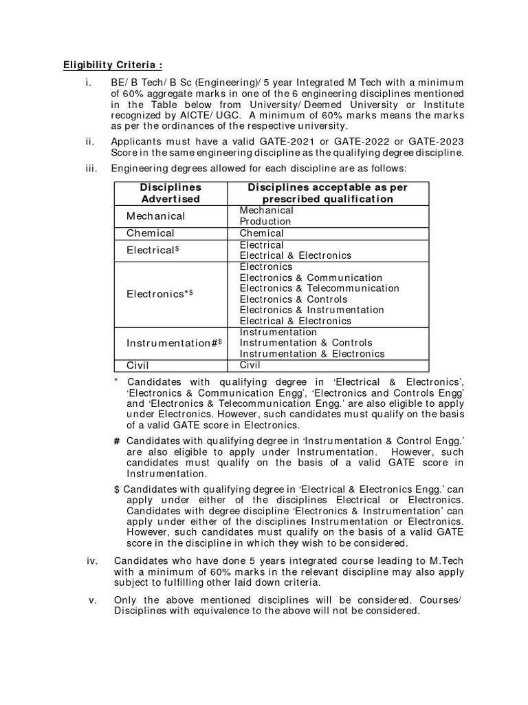 Engineering Eligibility and Age Limits | PDF | Electrical Engineering ...
