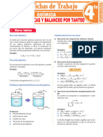 Reacciones Quimicas y Balanceo Por Tanteo para Cuarto Grado de Secundaria