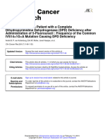 Dihydropyrimidine Dehydrogenase (DPD) Deficiency After Lethal Outcome of A Patient With A Complete