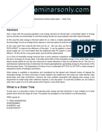 Solar Tree - Seminar Report, PPT, PDF For ECE Students