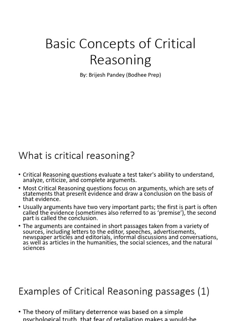 Understanding Critical Reasoning Concepts | PDF | Viticulture | Reason