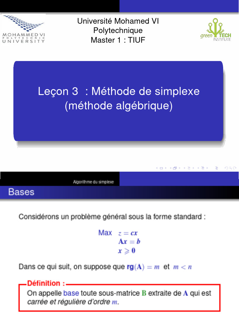 Méthode de Simplexe en Algèbre | PDF