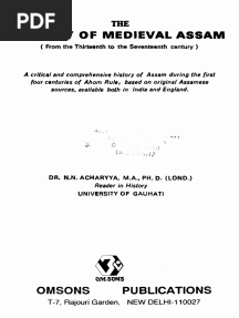 1966 The History of Medieval Assam From The 13th To The 17th Century by Acharya S