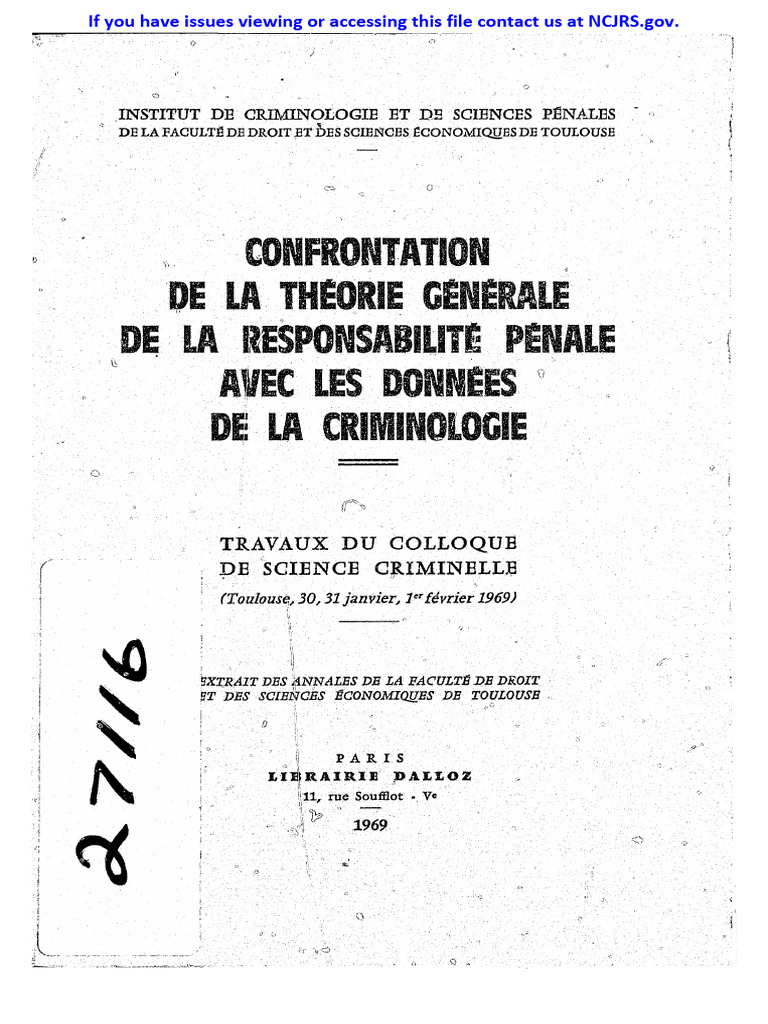 Théorie de la responsabilité pénale et criminologie | PDF | Crimes ...