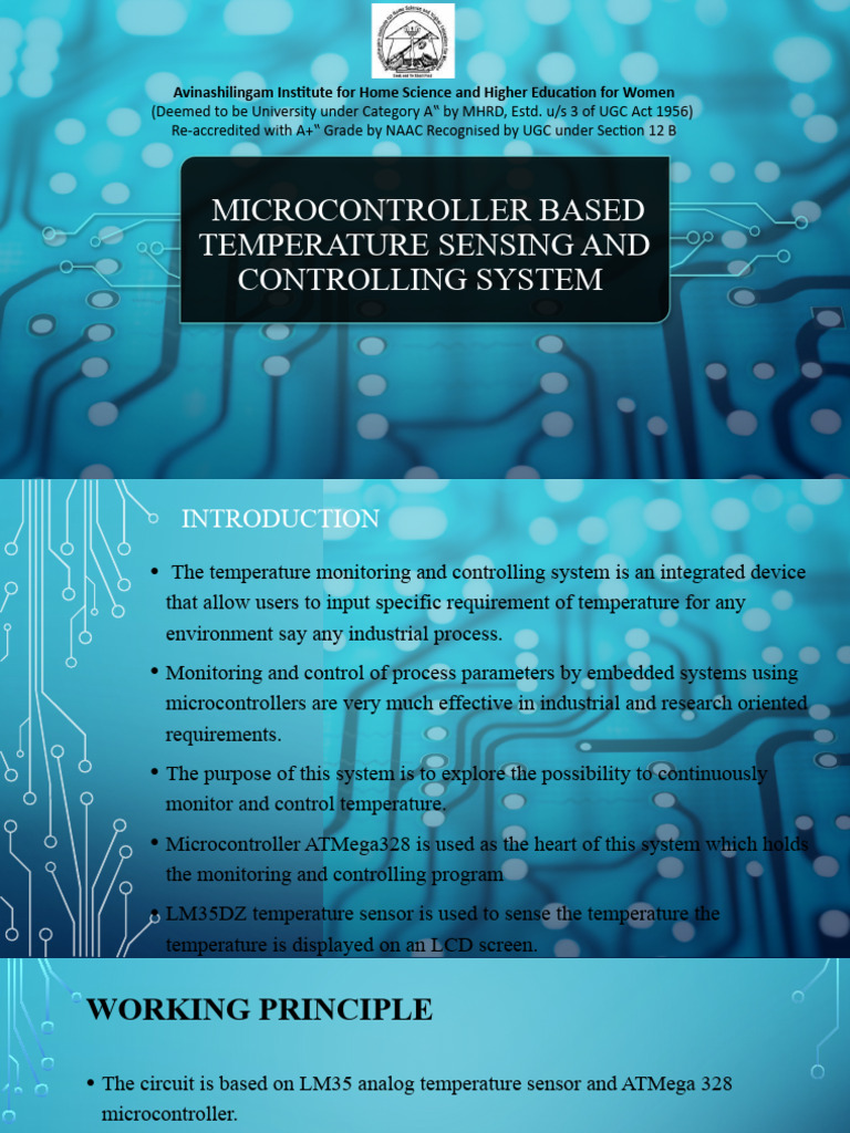 Microcontroller Based Temperature Sensing and Controlling System Circuit Diagram