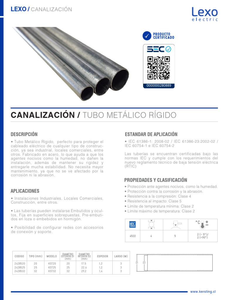 Tubo Metálico Rígido para Canalización | PDF