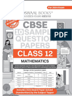 Mathematics Oswal Sample Papers Class 12 2023-2024