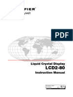 Liquid Crystal Display LCD2-80 Instruction Manual