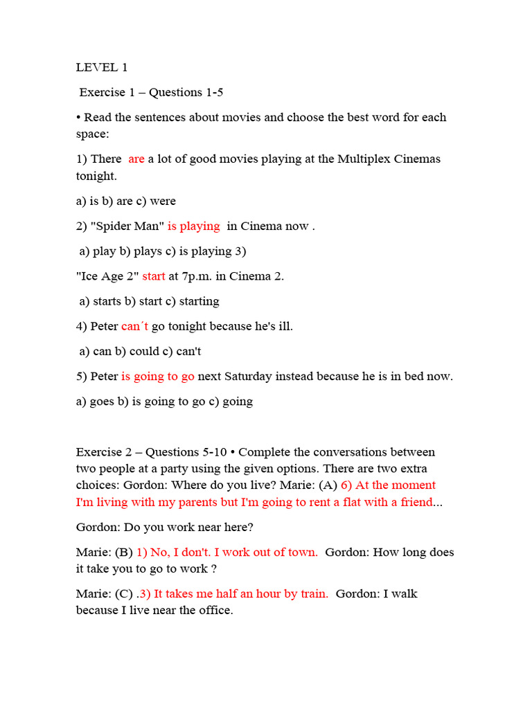 English Language Exercises for Beginners | PDF | Language Arts & Discipline