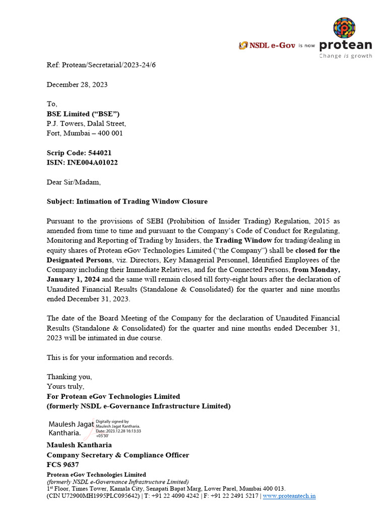 Maulesh jagat kantharia protean egov technologies limited pdf