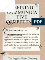 Defining Communica Tive Competence