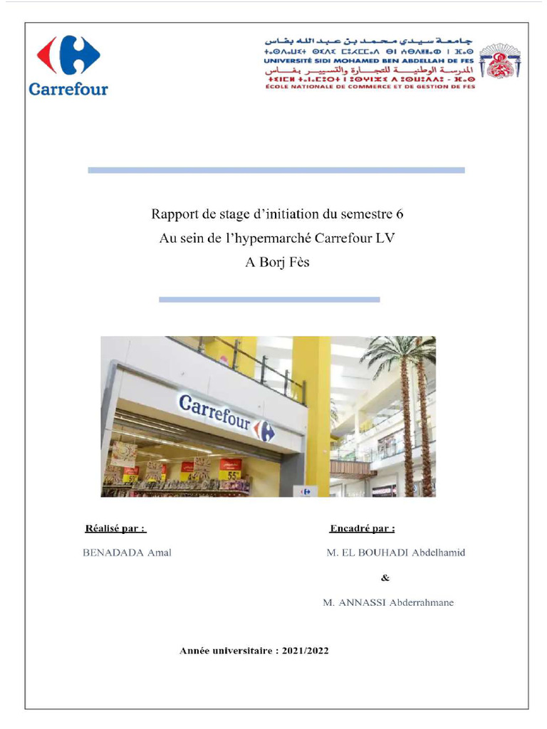 Rapport de Stage Carrefour Market PDF