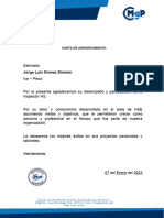 Carta de Agradecimiento