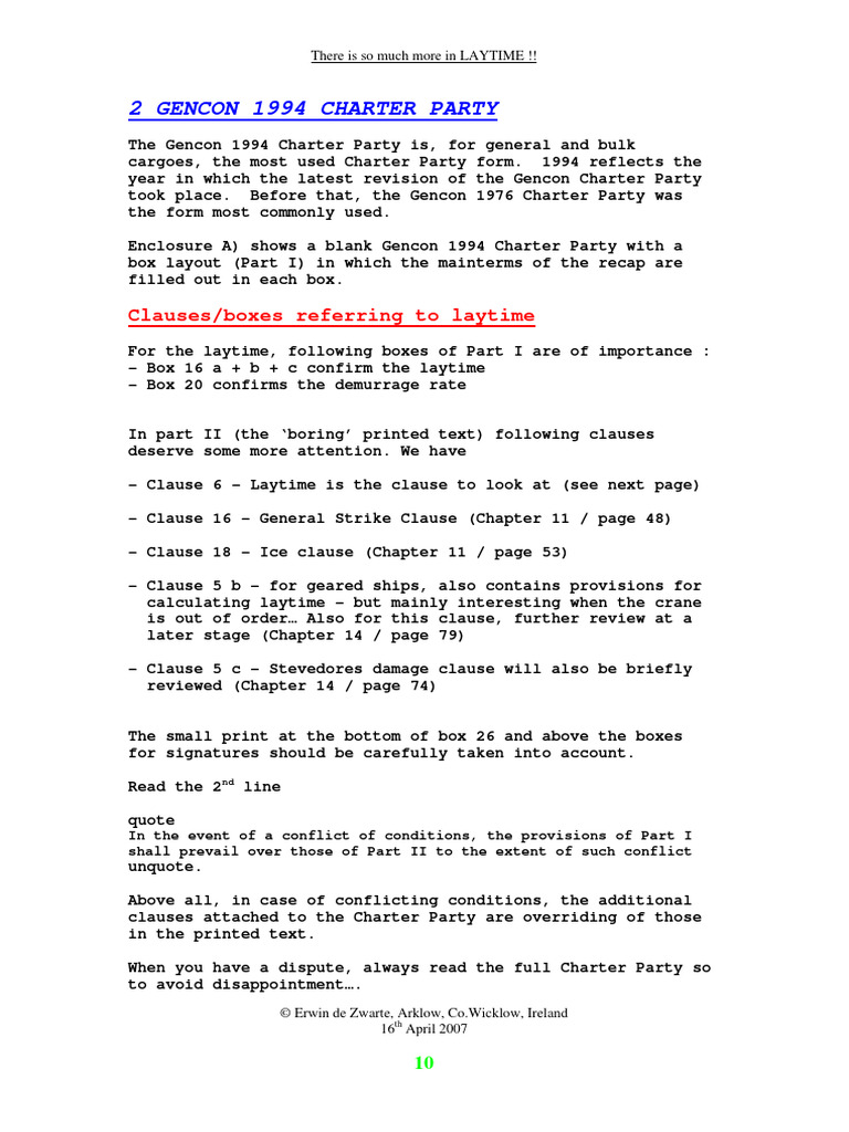 A Laymans Guide To Laytime-2 | PDF | Shipping | Water Transport