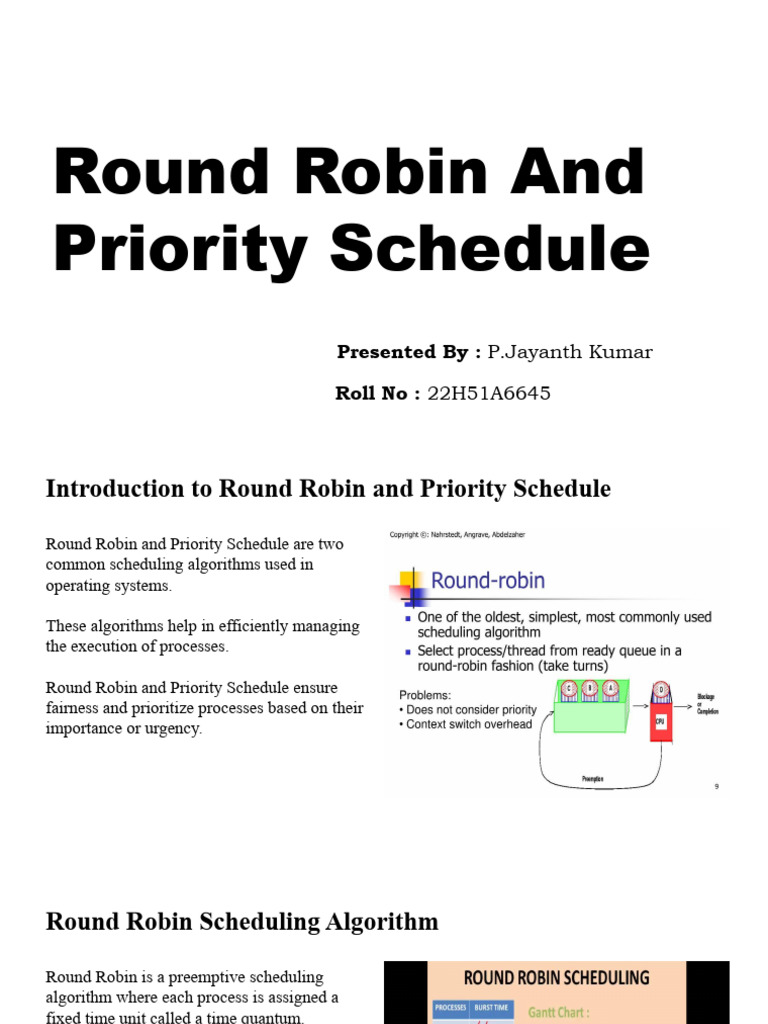 Round Robin And Priority Schedule PDF Scheduling