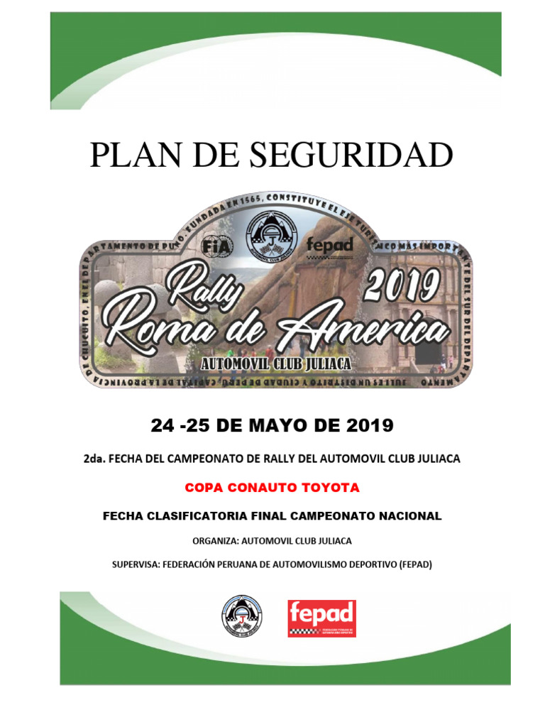 Plan De Seguridad Rally Pdf