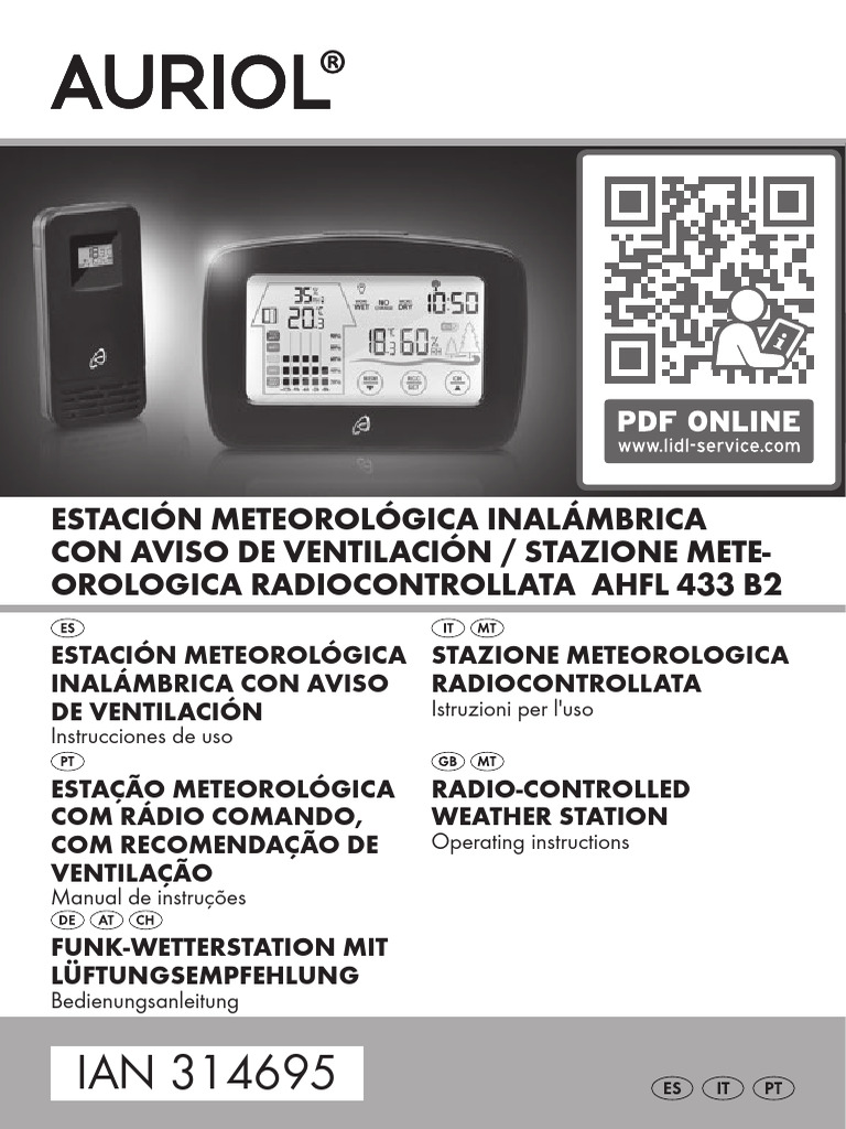 Manual Estación Meteorológica AHFL 433 B2 | PDF | Residuos | Humedad