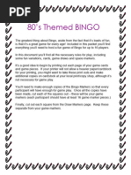 1980s Bingo