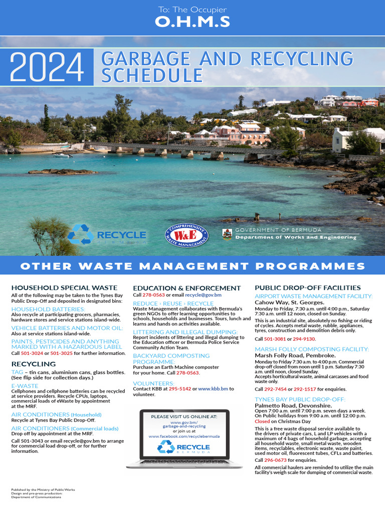 2024 Garbage and Recycling Calendar PDF