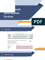 Management Information System: Student Name: Dalia Gamal Saleh Reg - No.22126943 Presented To: Dr. Ahmed Hesham