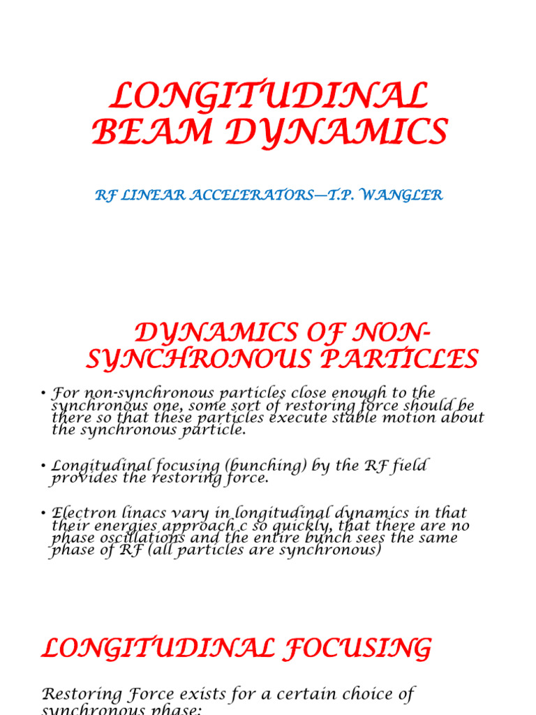 Longitudinal Beam Dynamics | PDF