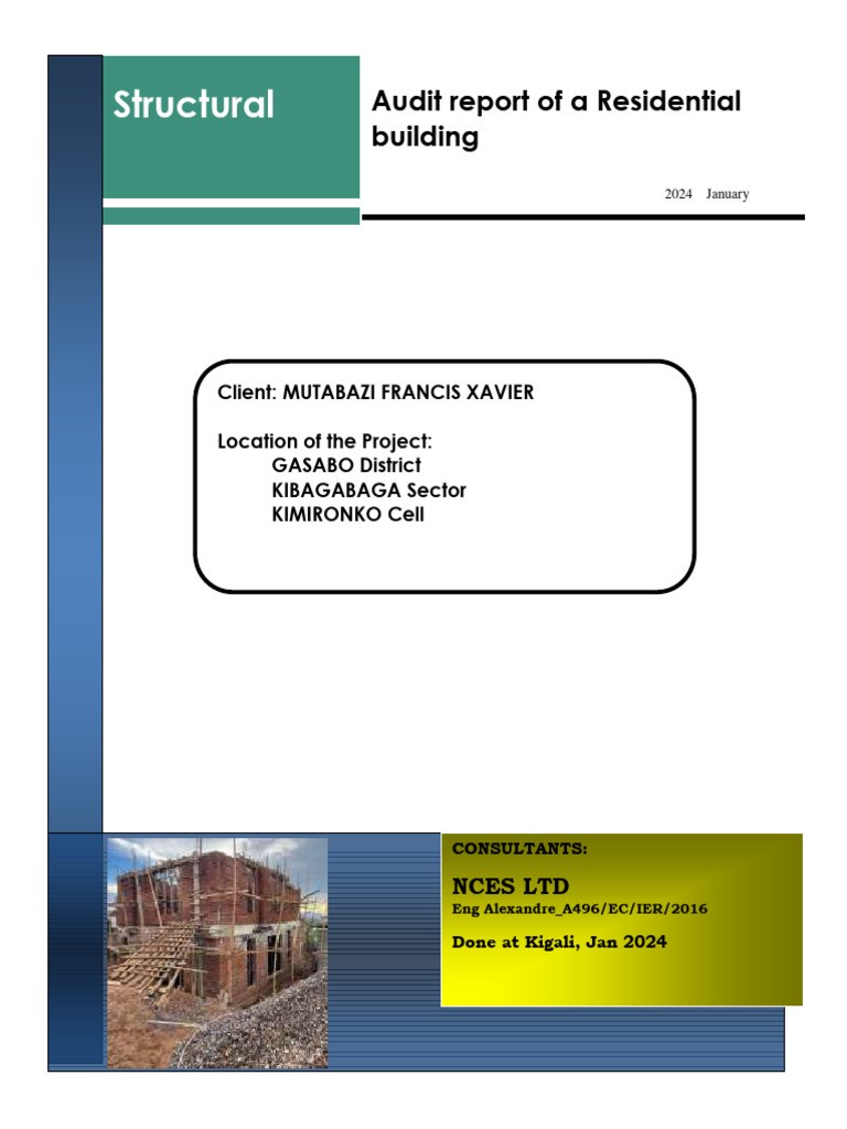 Structural Audit Report for Residential Building | PDF | Computers