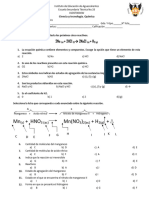 Quimica. 3 C, D, E, F Examen Trimestre 2