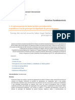 O Enfrentamento Do Limbo Jurídico Previdenciário Trabalhista À Luz Do Princípio Da Dignidade Da Pessoa Humana RDConsInter n.97.05