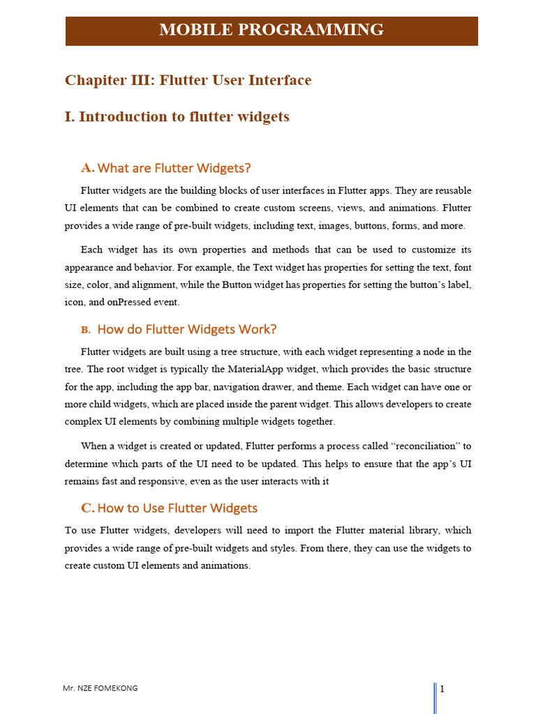 Flutter PDF Chapiter 3 | PDF | Computers