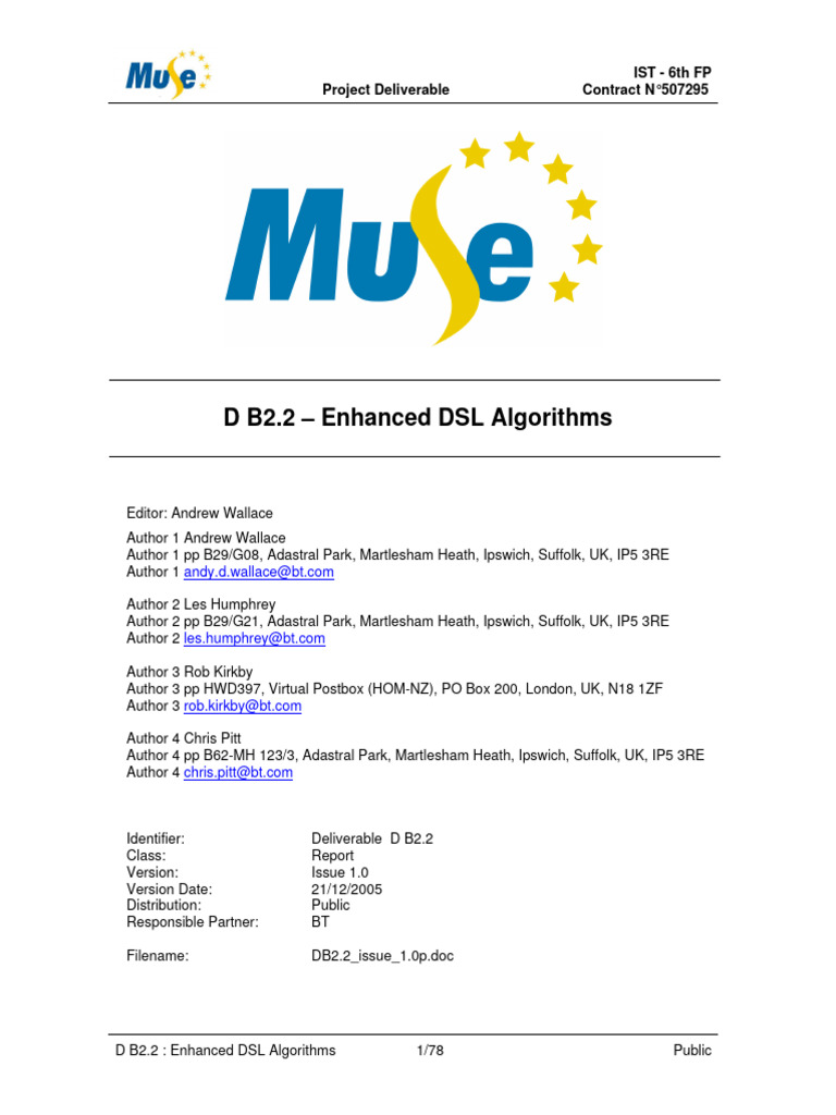 Enhanced DSL Algorithms | PDF | Digital Subscriber Line | Orthogonal ...
