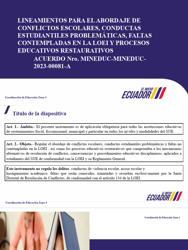 Lineamientos para Resolución de Conflictos Escolar | PDF