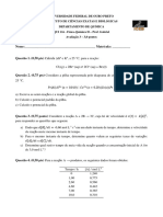 QUI116 - T - AvaliaÃ Ã o 3 - 2022-2-1 Prova Eleroquimica Ufop