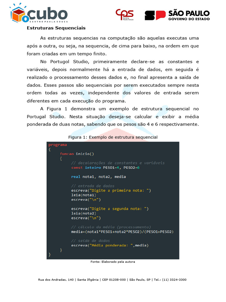 Estruturas de Controle no Portugol Studio | PDF