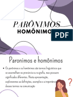 Parônimos e Homônimos