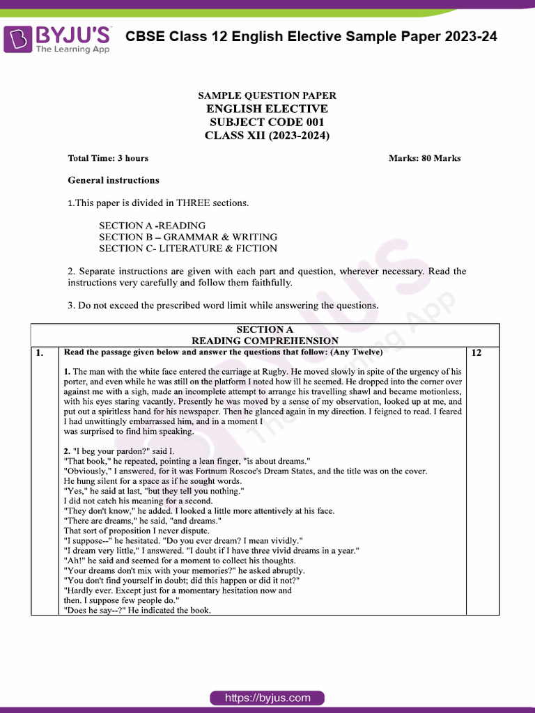 ARIHANT ENGLISH SAMPLE PAPER CLASS 12 2023 SOLUTION PDF DOWNLOAD intelligence overview