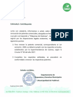 Informa Proceso de Renovacion Patente Comercial Giro Maquinas de Destreza