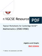 Algebra and Graphs - Mark Scheme