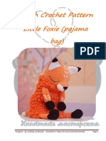 English Crochet Pattern Little Foxie (Pajama Bag)