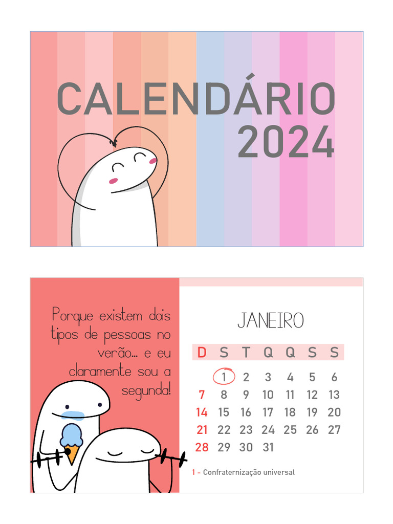 Calendário Flork A4 PDF