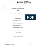 Universidad Del Valle de México UVM Unidad 1. Líneas de Investigación en Educación